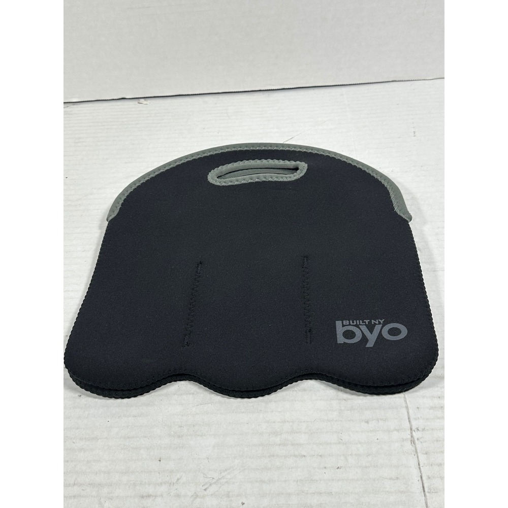Built NY BYO‎ 3 Bottle Wine Tote Insulated Neoprene Carrier Black Gray MF201